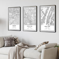 
              Royal Oak, Michigan Modern Map Print
            