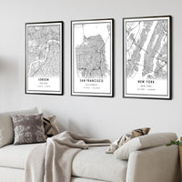 San Francisco, California Modern Map Print 