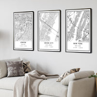 
              Union City, New Jersey Modern Map Print 
            
