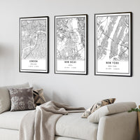 
              New Delhi, India Modern Style Map Print 
            