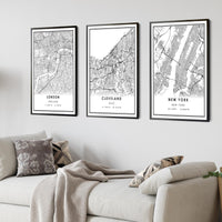 
              Cleveland, Ohio Modern Map Print 
            