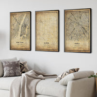 
              Alden, New York Vintage Style Map Print 
            