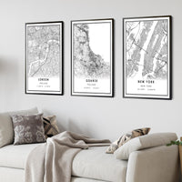 Gdansk, Poland Modern Style Map Print 