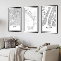 Kanawha City, West Virginia Modern Map Print 