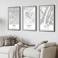 Granbury, Texas Modern Map Print 