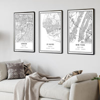 
              Le Havre, France Modern Style Map Print 
            