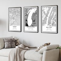 Lake Michigan, United States Modern Map Print