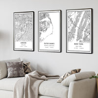 
              Outer Banks, North Carolina Modern Map Print 
            