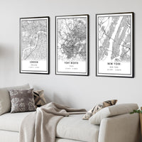 
              Fort Worth, Texas Modern Map Print 
            