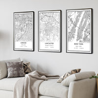 
              Lancaster, Pennsylvania Modern Map Print 
            