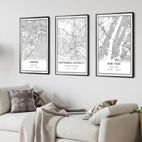 Northumbria University, United Kingdom Modern Style Map Print 
