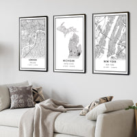 
              Michigan, United States Modern Style Map Print 
            