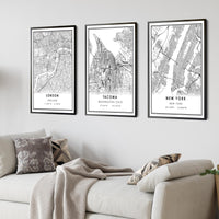 Tacoma, Washington State Modern Map Print 