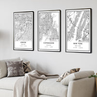 Copenhagen, Denmark Modern Style Map Print 