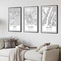 
              Ann Arbor, Michigan Modern Map Print
            