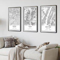 Cairo, Egypt Modern Style Map Print 