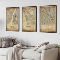 
              Carlsbad, California Vintage Style Map Print 
            