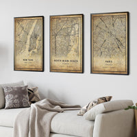 
              North Miami Beach, Florida Vintage Style Map Print 
            
