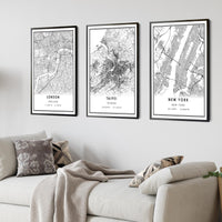 Taipei, Taiwan Modern Style Map Print