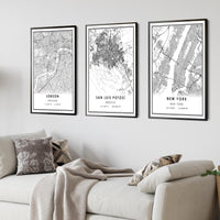 San Luis Potosi, Mexico Modern Style Map Print 