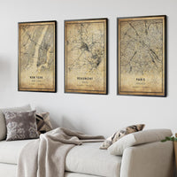 
              Beaumont, Texas Vintage Style Map Print 
            