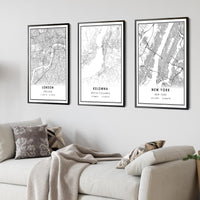 
              Kelowna, British Columbia Modern Style Map Print 
            