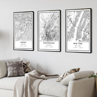 Chattanooga, Tennessee Modern Map Print 