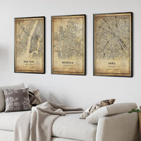 
              Mendoza, Argentina Vintage Style Map Print 
            
