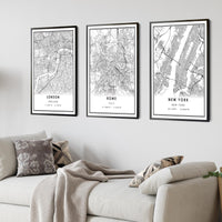 Rome, Italy Modern Style Map Print 