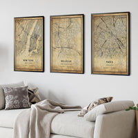 
              Bellevue, Washington Vintage Style Map Print 
            