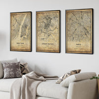 
              Cedar Rapids, Iowa Vintage Style Map Print 
            