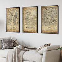 
              Baton Rouge, Louisiana Vintage Style Map Print
            