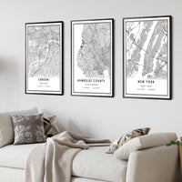 
              Humboldt County, California Modern Style Map Print 
            