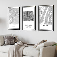 
              North Dakota, United States Modern Style Map Print 
            