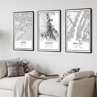 
              Brisbane, Australia Modern Style Map Print 
            