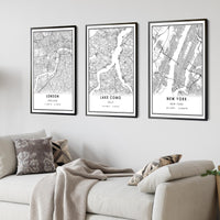 
              Lake Como, Italy Modern Style Map Print
            