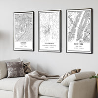 
              Yellowknife, Northwest Territories Modern Style Map Print 
            