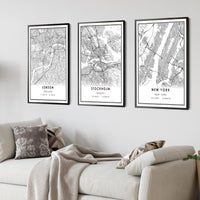 
              Stockholm, Sweden Modern Style Map Print 
            