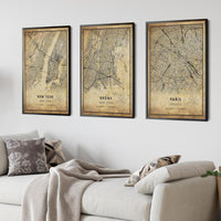 
              Bronx, New York Vintage Style Map Print 
            