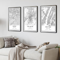 Fort Wayne, Indiana Modern Map Print 