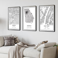 
              Georgia, United States Modern Style Map Print 
            