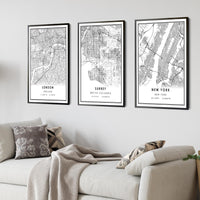 Surrey, British Columbia Modern Style Map Print 