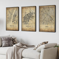 
              Amarillo, Texas Vintage Style Map Print 
            