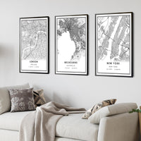 
              Melbourne, Australia Modern Style Map Print 
            