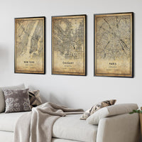 
              Calgary, Alberta Vintage Style Map Print 
            