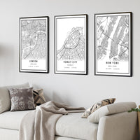 
              Kuwait City, Kuwait Modern Style Map Print
            
