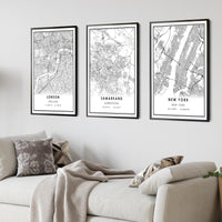 
              Samarkand, Uzbekistan Modern Style Map Print
            