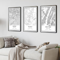 Solihull, England Modern Style Map Print 