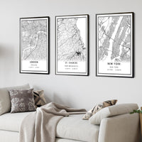 
              St. Charles, New Brunswick Modern Map Print 
            