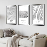 
              Pennsylvania, United States Modern Style Map Print 
            